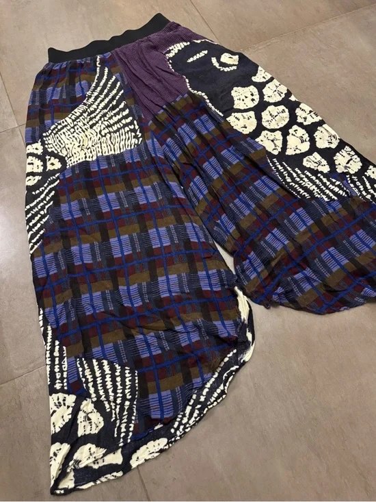 Mes Demoiselles Paris Blue, Purple & Black Wide-Leg Palazzo Pants - Picture 2 of 11